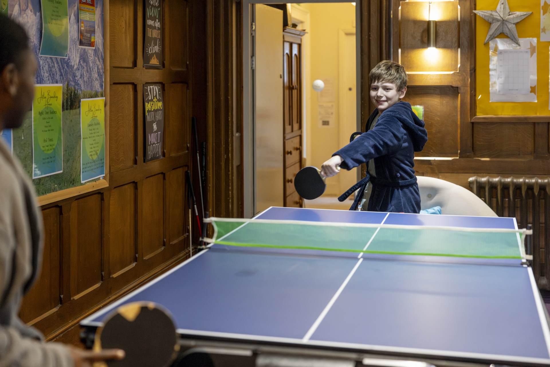 Senior Boys playing table tennis